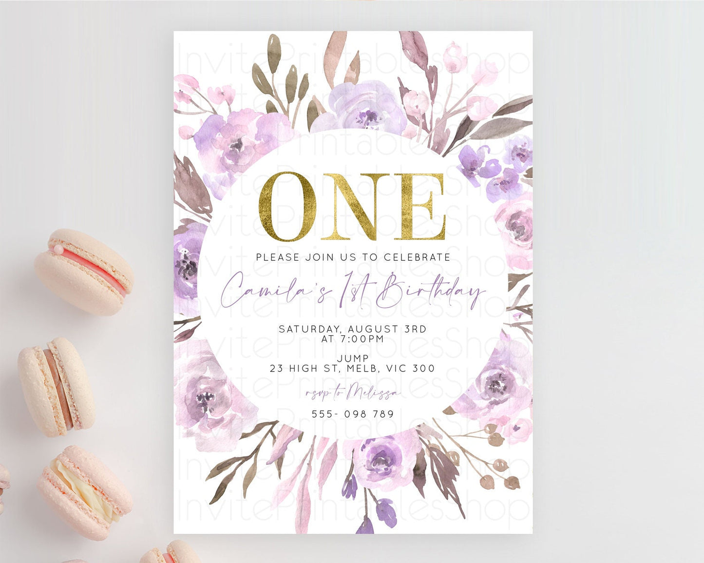 Secret Garden Invitation Wildflower Birthday Invitation Pastel Flowers Invite Enchanted Garden Boho Floral 3rd 2nd First Birthday D10201