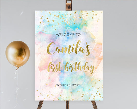 Editable Pastel Welcome Sign Pastel Rainbow Welcome Sign Colorful Rainbow Co