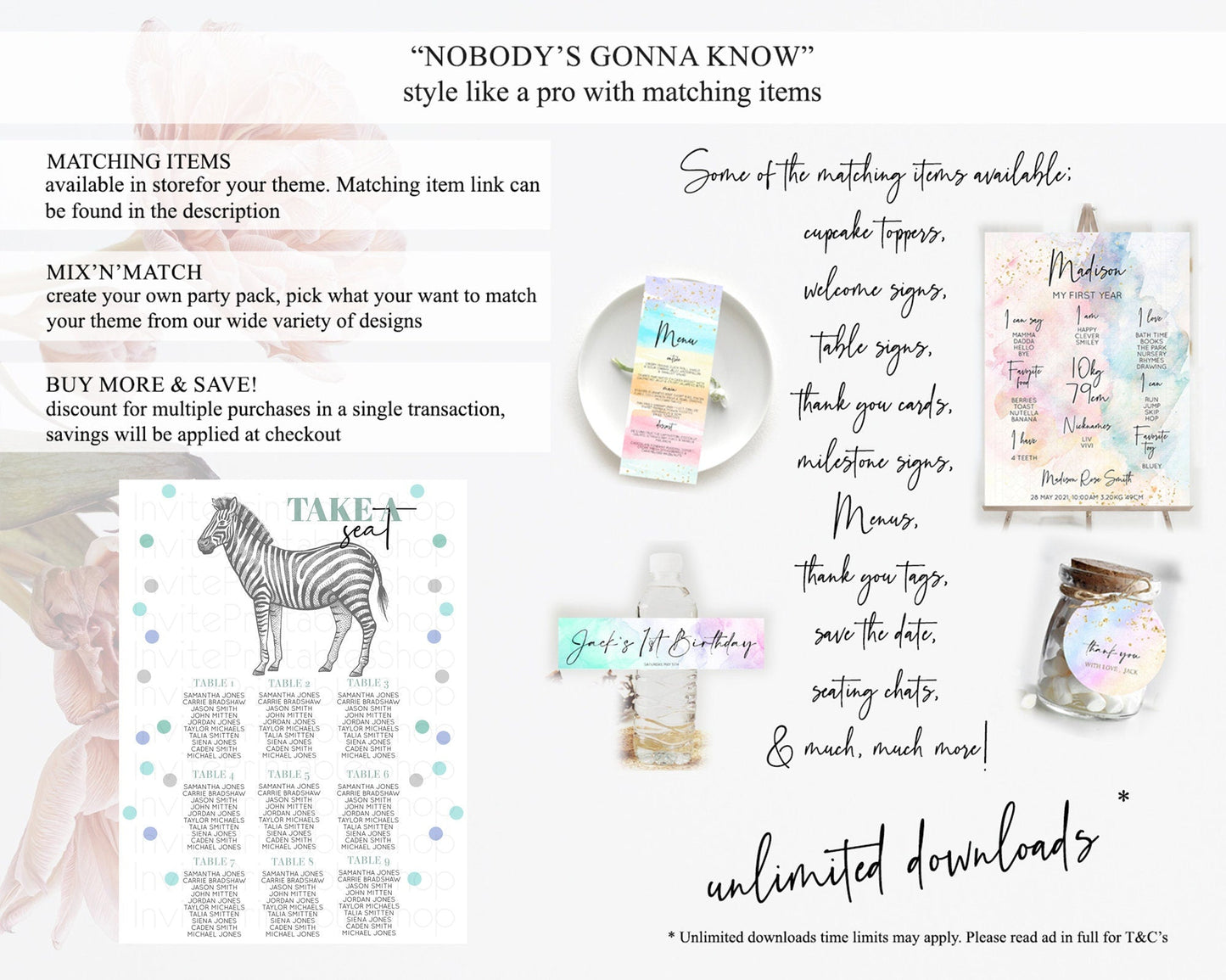 Zebra Seating Chart Zebra Seating Sign Zebra Take A Seating Chart Zebra Safari Adventure Decor Zoo Party Zebra Palm Leaf Decor D10856