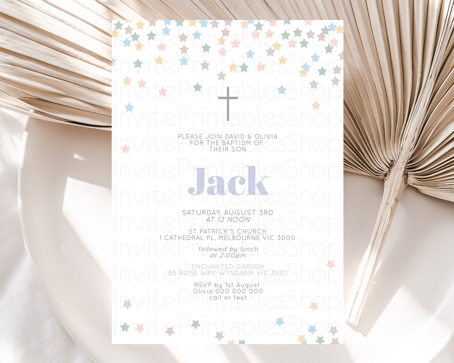 Star Baptism Invitation Pastel Stars Baptism 1st Birthday Invitation Rainbow Colors Confetti Twinkle Little Star Christening Invite D10795