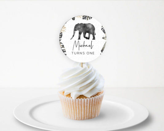 Editable Elephant Cupcake Toppers Elephant Cupcake Elephant Party Safari Adv
