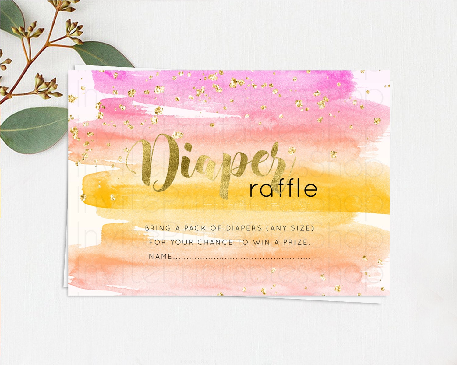 Editable Pastel Diaper Raffle Card Pastel Rainbow Diaper Raffle Insert Color