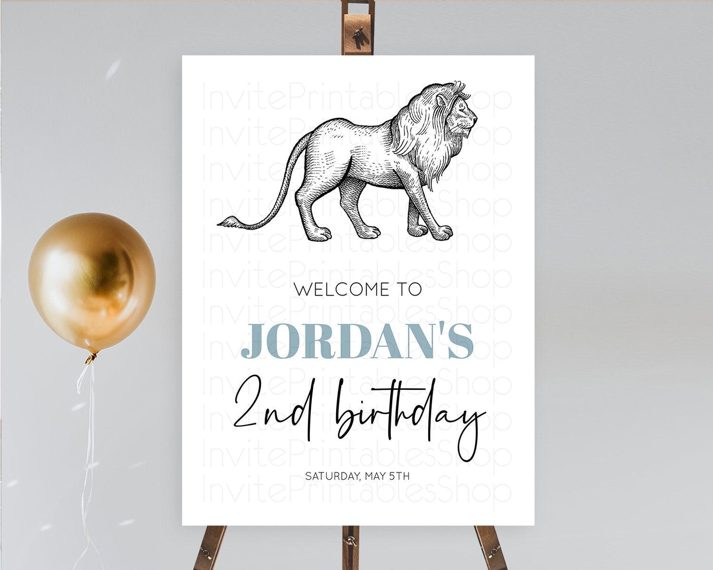 Lion Welcome Sign Lion Welcome Board Lion Party Welcome Poster Dried Palm Fern Safari Party Decor Lion First Birthday Welcome Sign D10246
