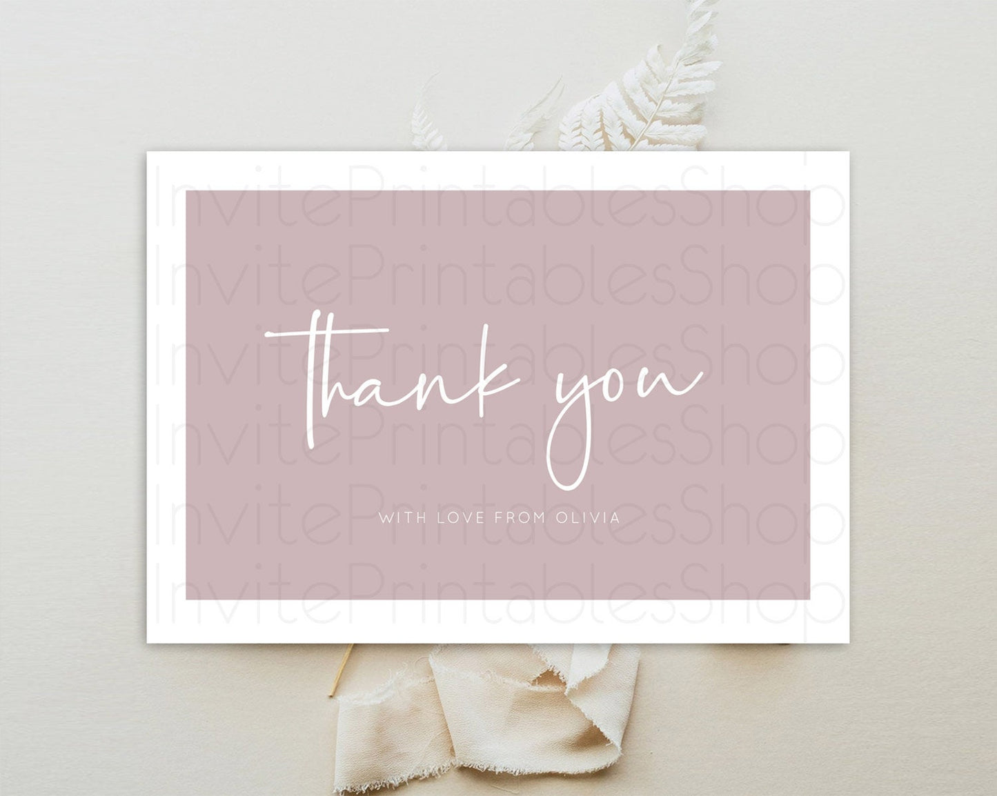 Pink Thank You Pastel Pink Thank You Card Pink Birthday Thank You Card Modern Pink Cards Simple Pink Teacher Thank You Card Template D10936