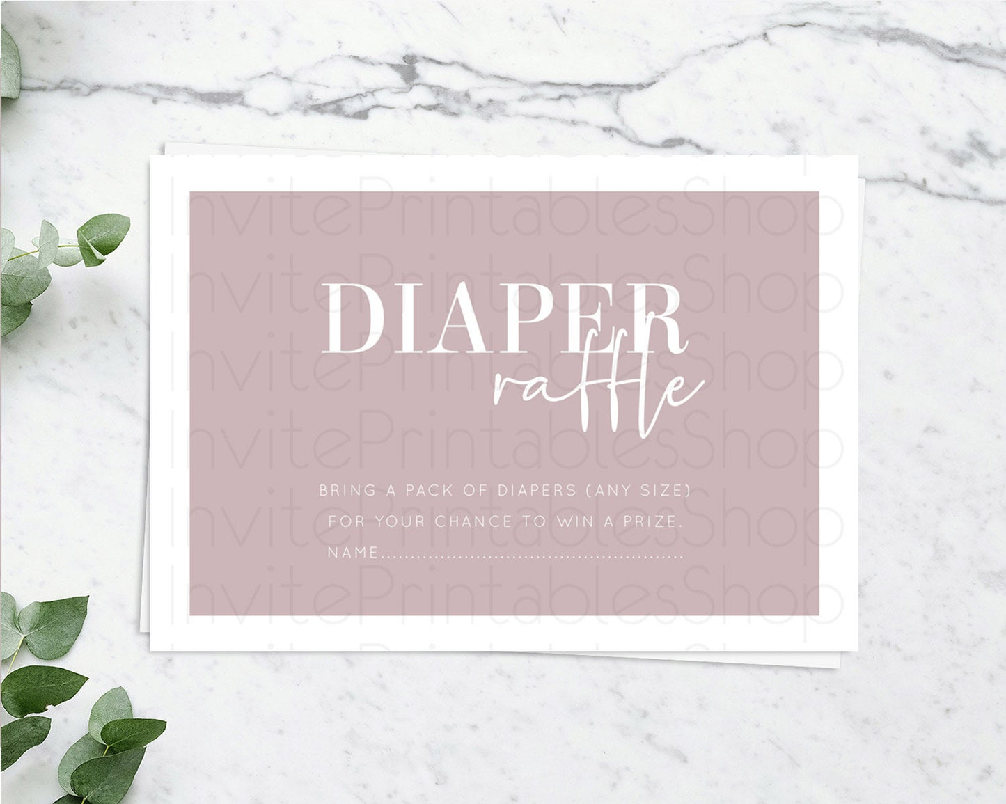 Pink Diaper Raffle Card Plain Pink Diaper Raffle Insert Minimalist Pastel Pink Diaper Ticket Pink Simple Baby Shower Raffle Game D10936