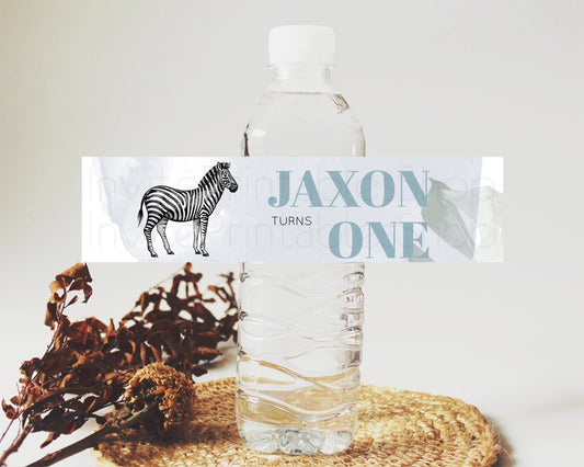 Editable Zebra Water Label Template Zebra Party Decor Water Label Safari Adv