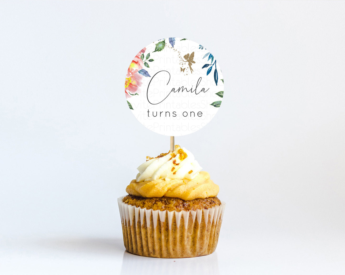 Editable Fairy Cupcake Toppers Pastel Fairy Cupcake Toppers Fairy Floral Gar