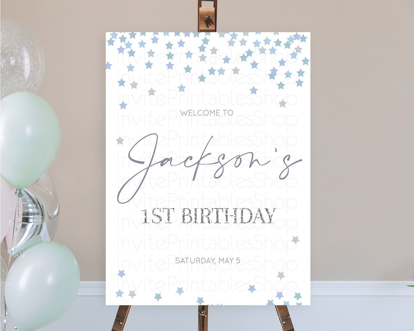 Star Welcome Board Pastel Stars Welcome Sign Shooting Star Rainbow Colorful Confetti Twinkle Little Star First Birthday Welcome Sign D10341