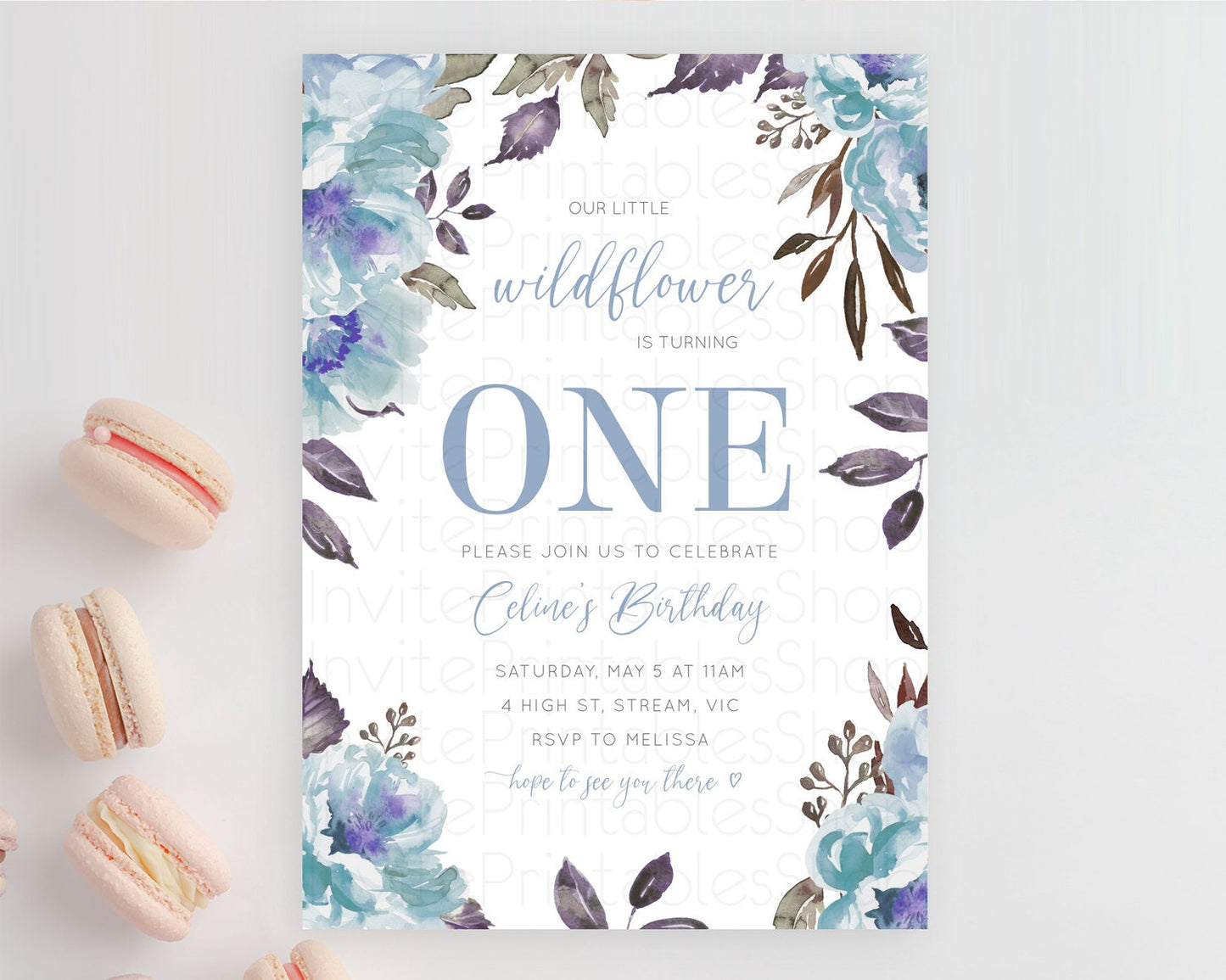 Secret Garden Invitation Wildflower Birthday Invitation Pastel Flowers Invite Enchanted Garden Boho Floral 3rd 2nd First Birthday D10730