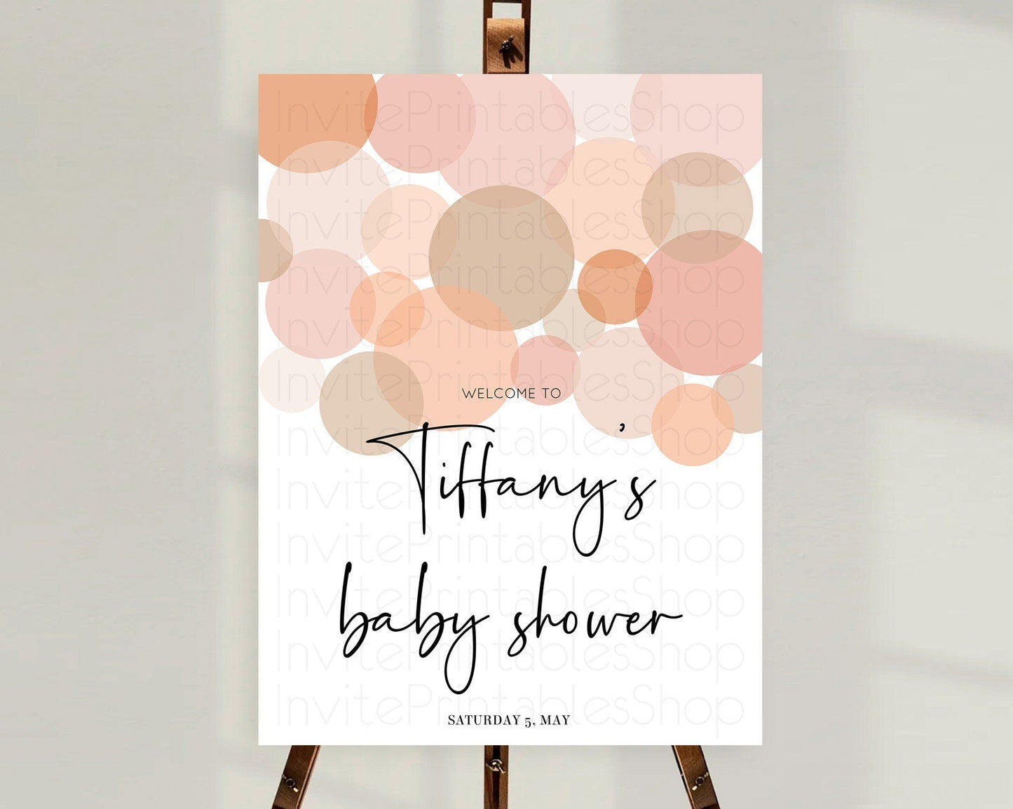 Orange Baby Shower Welcome Board Confetti Welcome Sign Pastel Ombre Orange Confetti Welcome Poster Bubbles Confetti Welcome Decor D10230