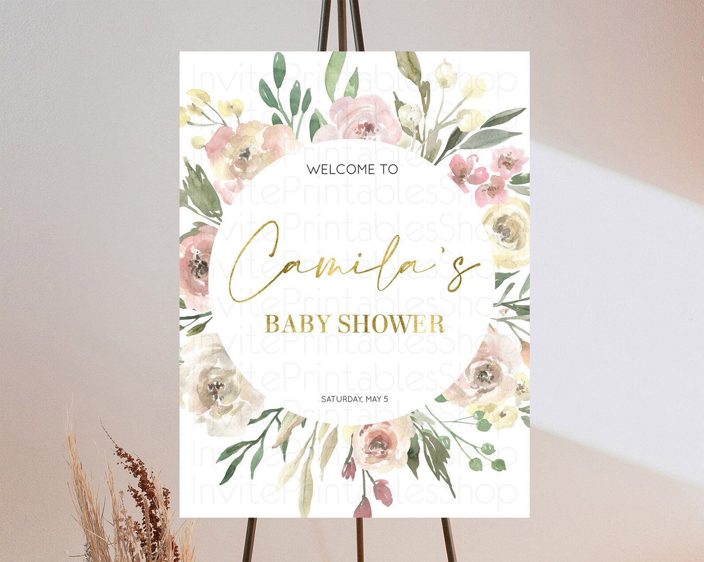 Secret Garden Baby Shower Welcome Sign Wildflower Welcome Board Pastel Flower Garden Welcome Poster Boho Wildflower Welcome Sign D10202