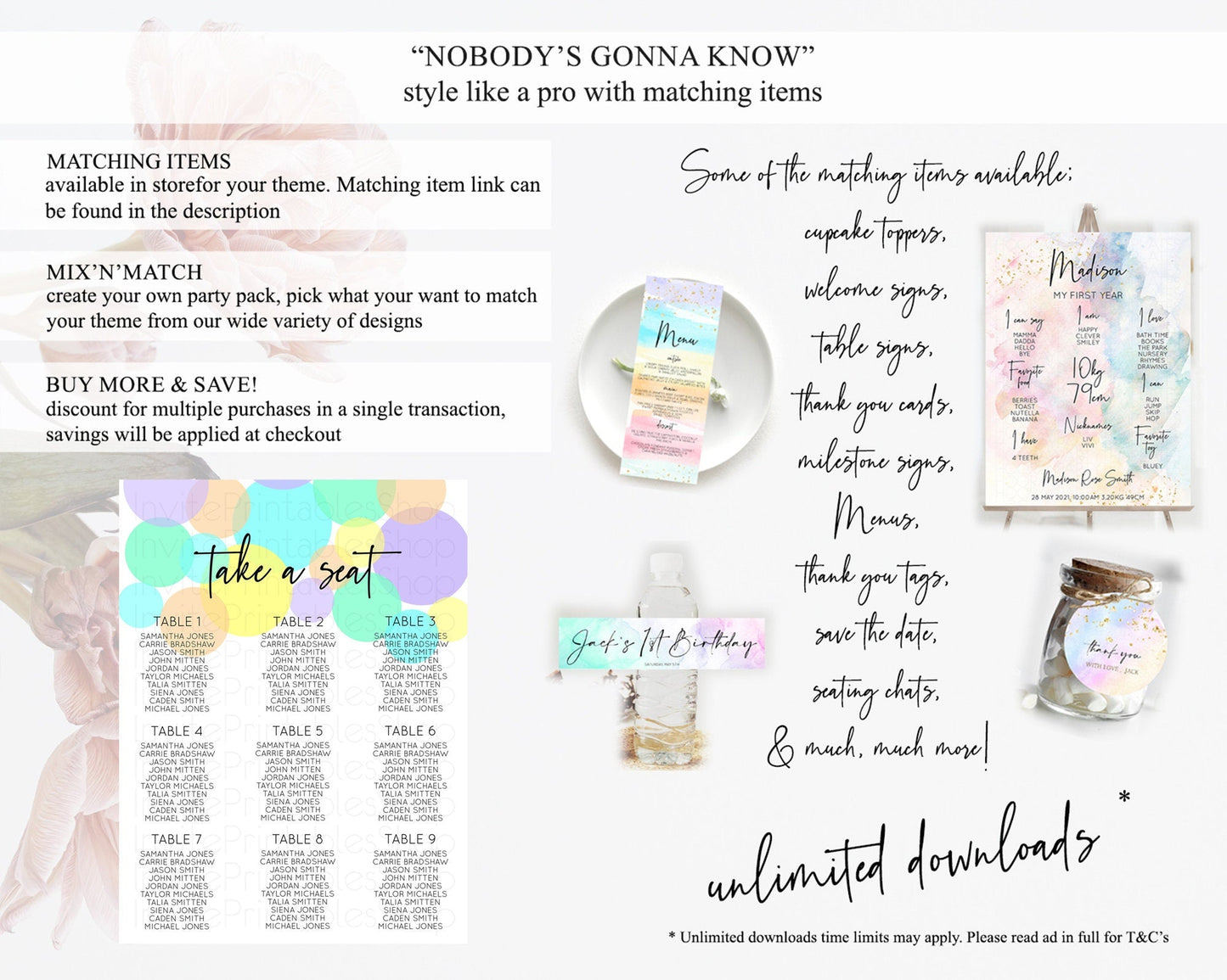 Pastel Seating Chart Pastel Confetti Seating Chart Bubbles Sprinkles Seating Sign Colorful Rainbow Decor Confetti Seating Board D10415