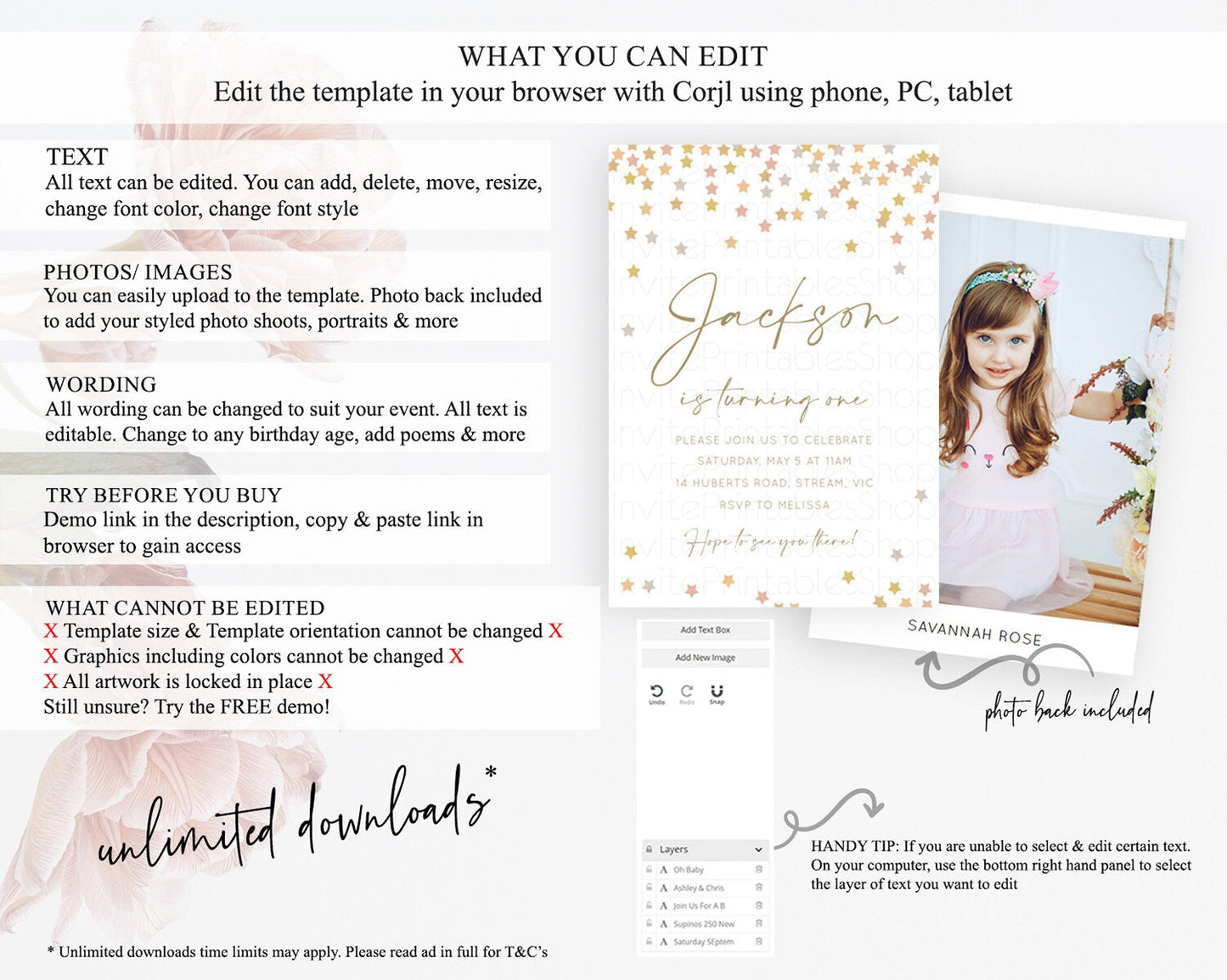 Star Birthday Invitation Pastel Stars Invite Shooting Star Party Rainbow Colorful Confetti Twinkle Little Star 2nd First Birthday D10342