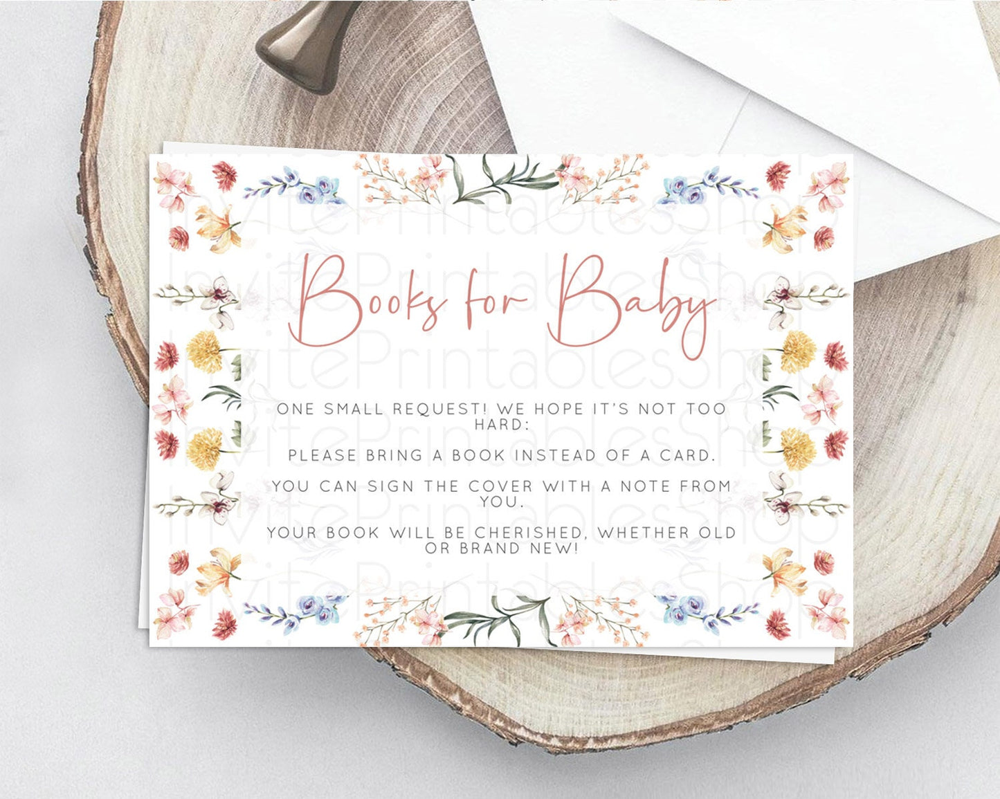 Secret Garden Books For Baby Card Boho Wildflower Book Insert Pastel Flower Garden Baby Shower Card Flower Guests Book Poem Request D10682