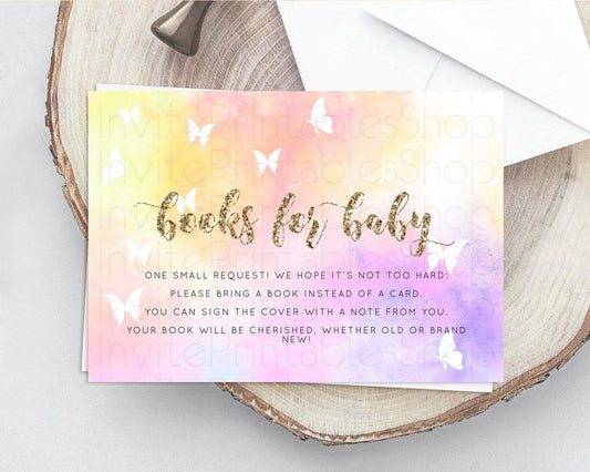 Editable Pastel Books For Baby Card Pastel Rainbow Book Insert Colorful Ombr