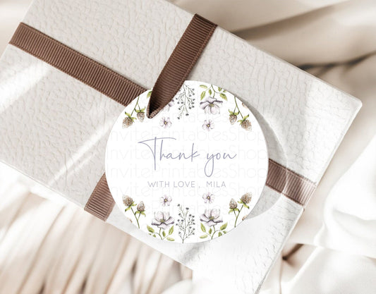 Editable Secret Garden Thank You Tags Wildflower Thank You Gift Tags Pastel