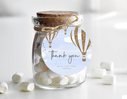 Editable Hot Air Balloon Thank You Tags Hot Air Balloon Thank You Gift Tags