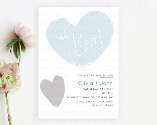 Editable Minimalist Baby Shower Invitation White Black Baby Shower Invitatio