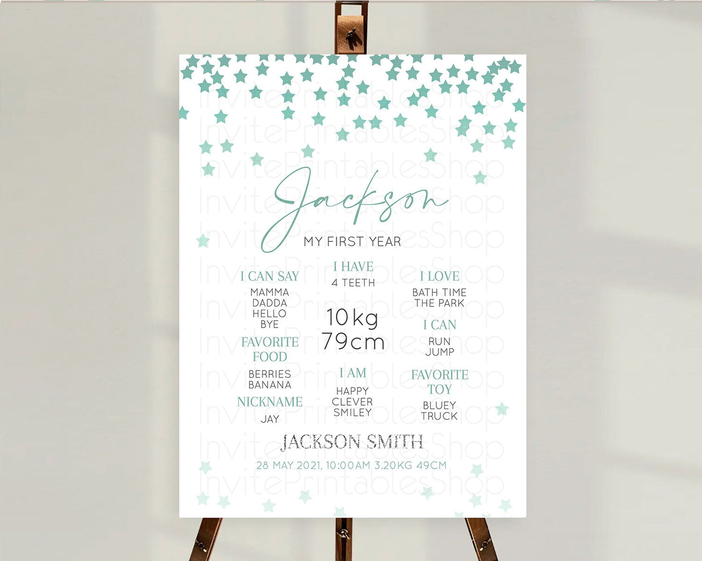 Star First Birthday Milestone Poster Pastel Stars Milestone Shooting Star Rainbow Colorful Confetti Twinkle Little Star 1st Birthday D10310