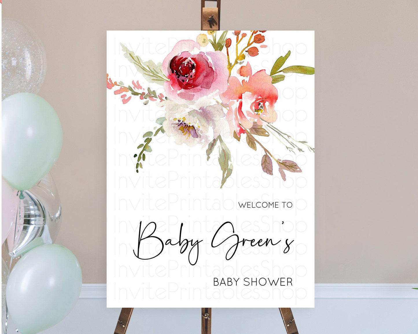 Secret Garden Baby Shower Welcome Sign Wildflower Welcome Board Pastel Flower Garden Welcome Poster Boho Wildflower Welcome Sign D10243