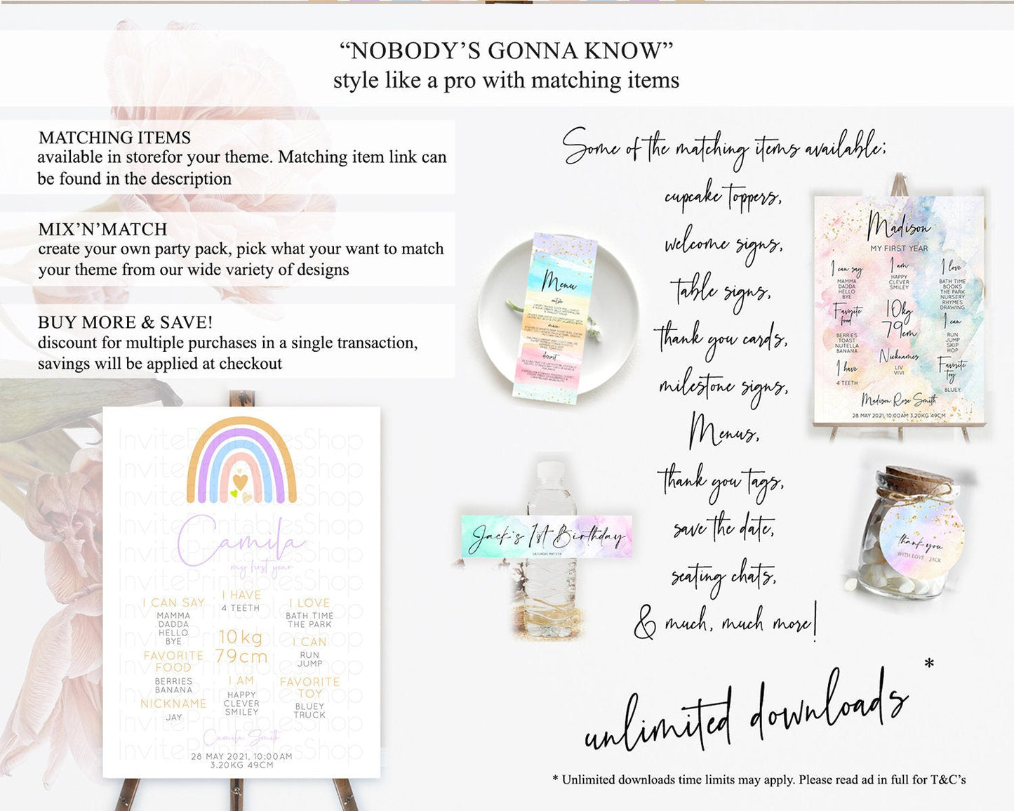 Pastel Rainbow First Birthday Milestone Poster Boho Rainbow Milestone Board Rainbow Milestone Pastel Milestone Rainbow 1st Birthday D10238