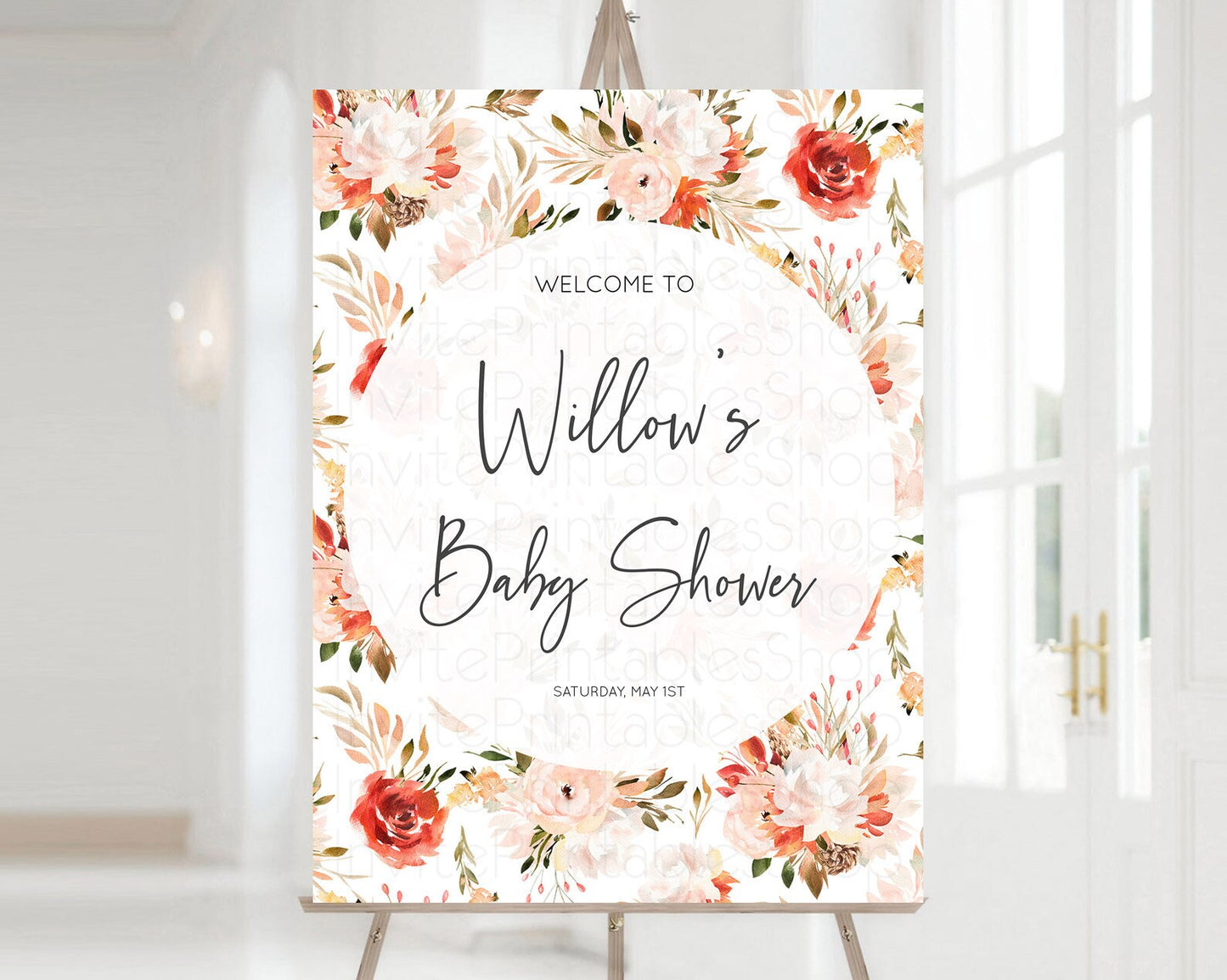 Secret Garden Baby Shower Welcome Sign Wildflower Welcome Board Pastel Flower Garden Welcome Poster Boho Wildflower Welcome Sign D10540