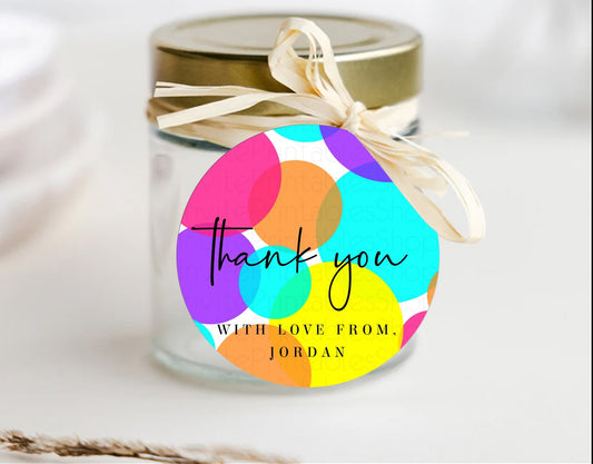 Rainbow Thank You Tags Pastel Thank You Gift Tags Pastel Rainbow Favor Tags Confetti Colorful Pastel Tags First Birthday Thank You D11014