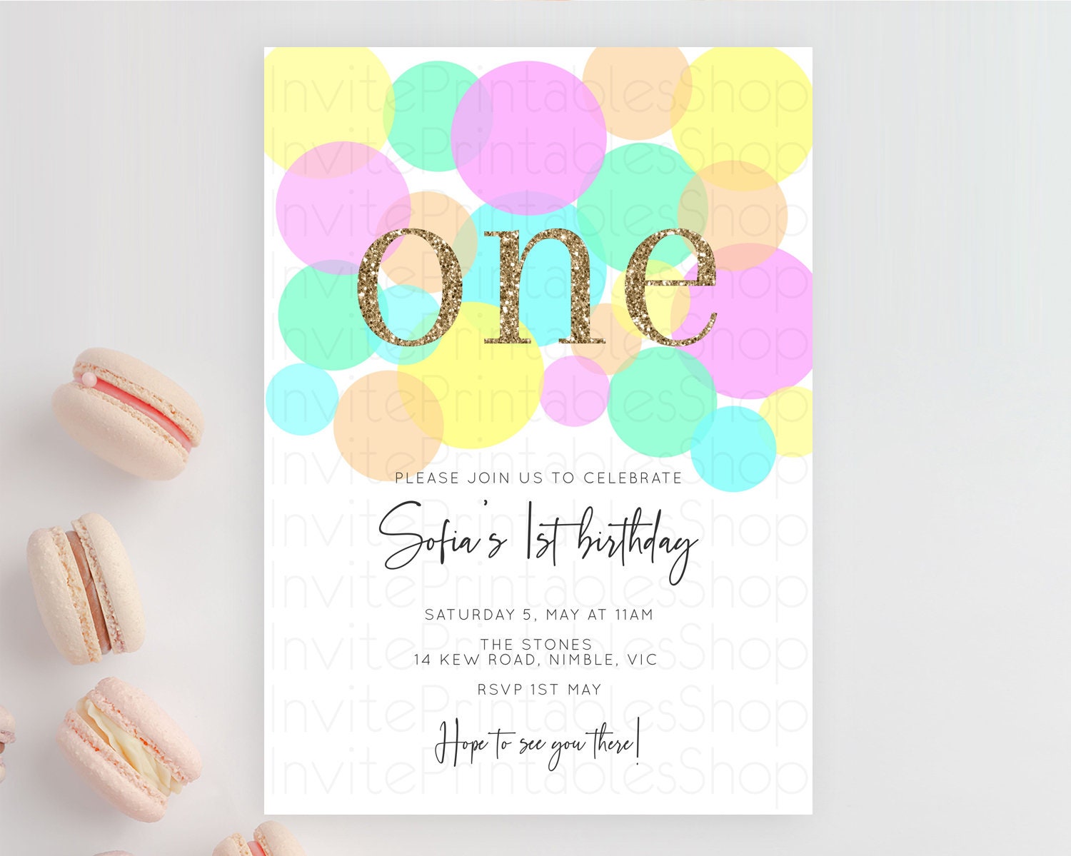 Editable Pastel Birthday Invitation Pastel Confetti Birthday Invitation Bubb