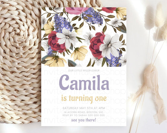 Editable Secret Garden Invitation Wildflower Birthday Invitation Pastel Flow