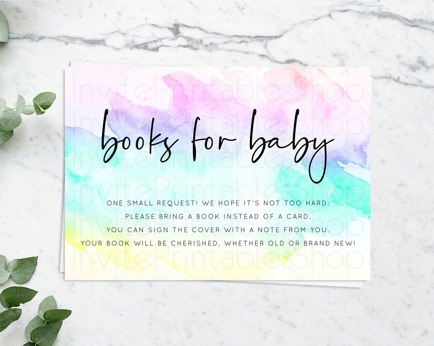 Pastel Books For Baby Card Pastel Rainbow Book Insert Colorful Ombre Watercolor Book Card Confetti Glitter Baby Book Poem Request D10231