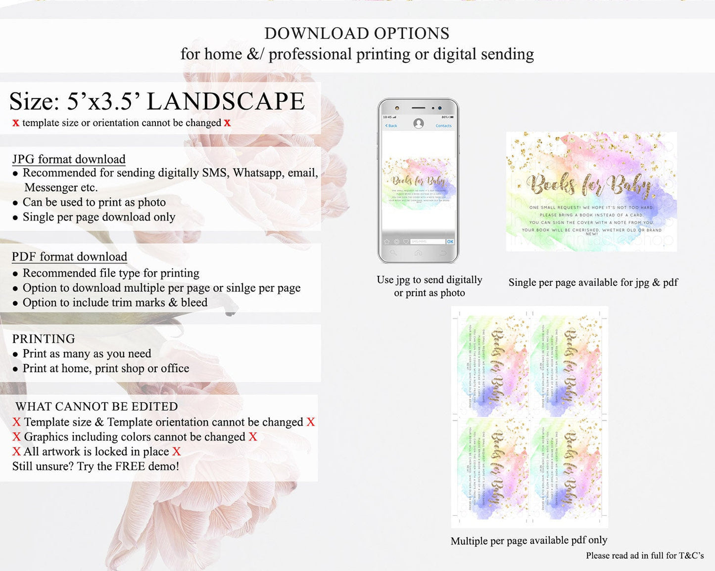 Pastel Books For Baby Card Pastel Rainbow Book Insert Colorful Ombre Watercolor Book Card Confetti Glitter Baby Book Poem Request D10319
