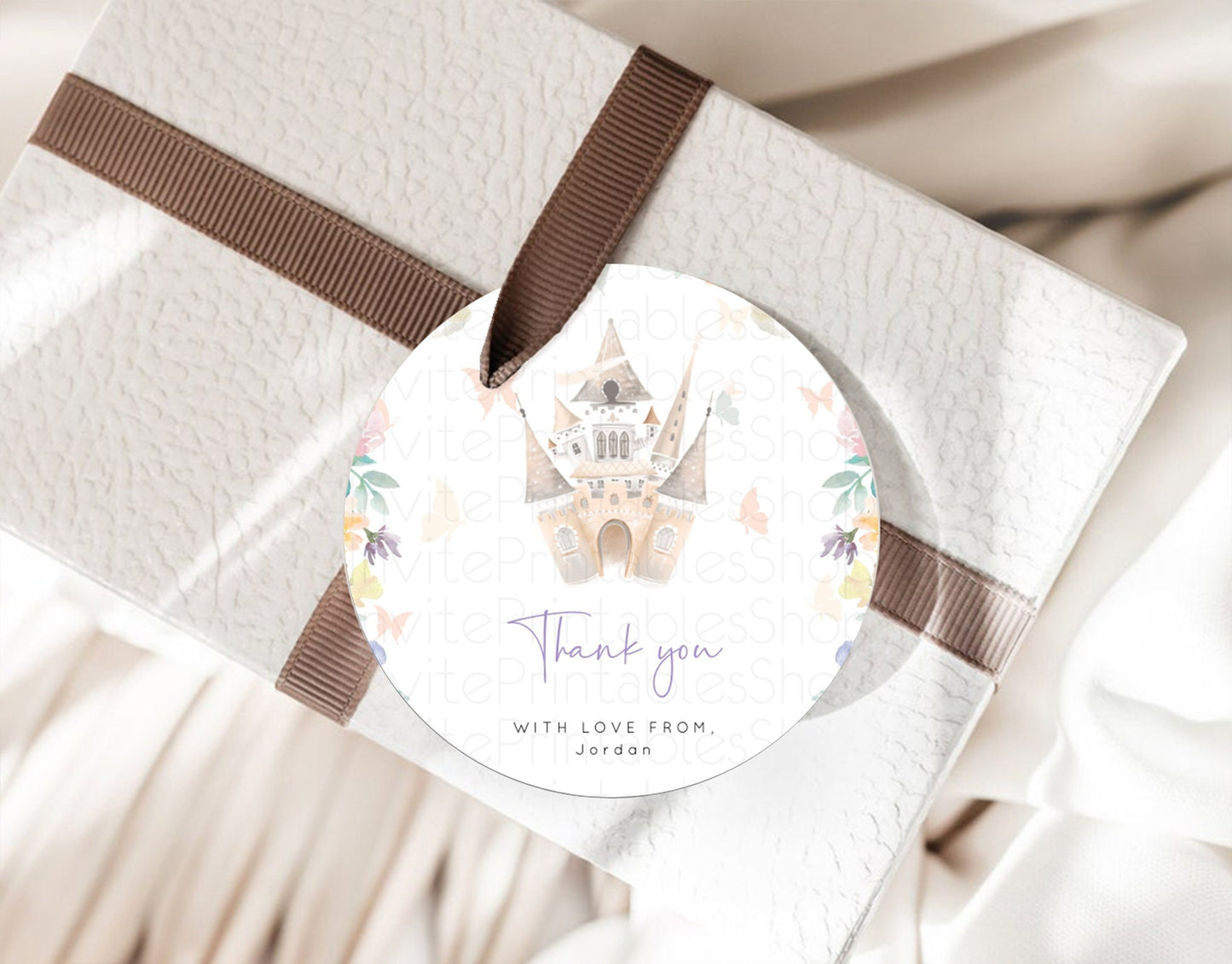 Princess Thank You Tags Castle Thank You Gift Tags Secret Garden Favor Tags Enchanted Castle Pastel Floral First Birthday Thank You D10709