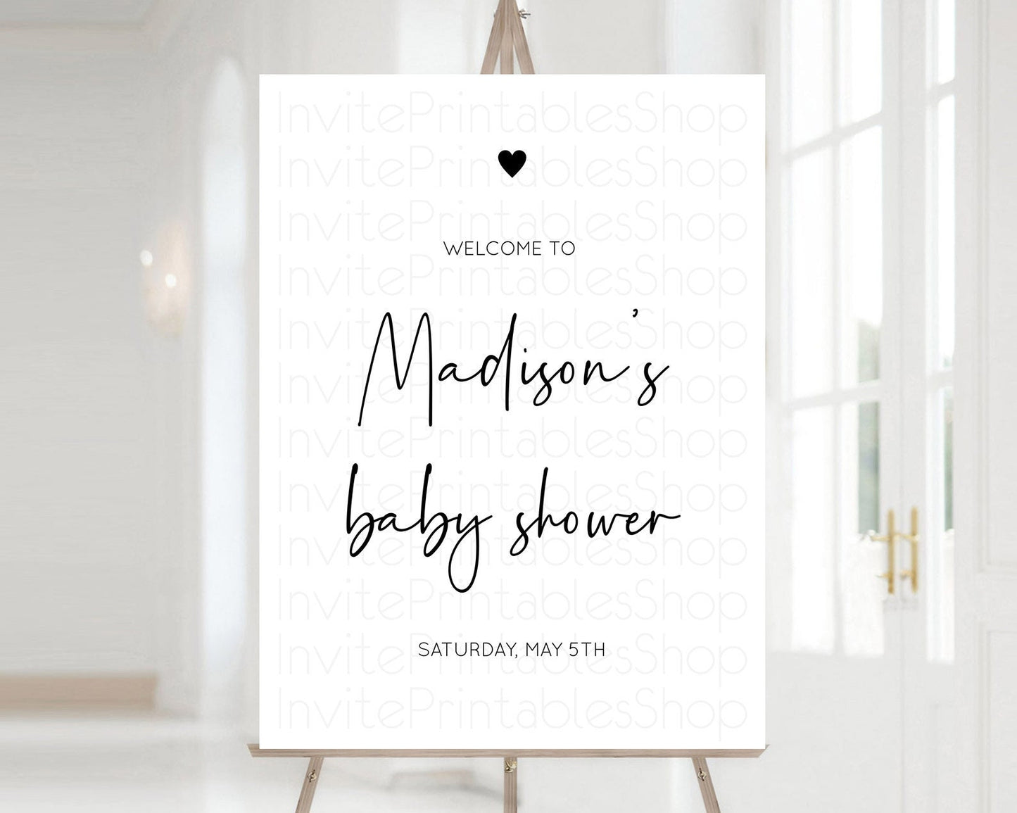 Minimalist Baby ShowerWelcome Sign White Welcome Board Minimal White Baby Shower Welcome Poster Modern White Minimal Welcome Sign D10955