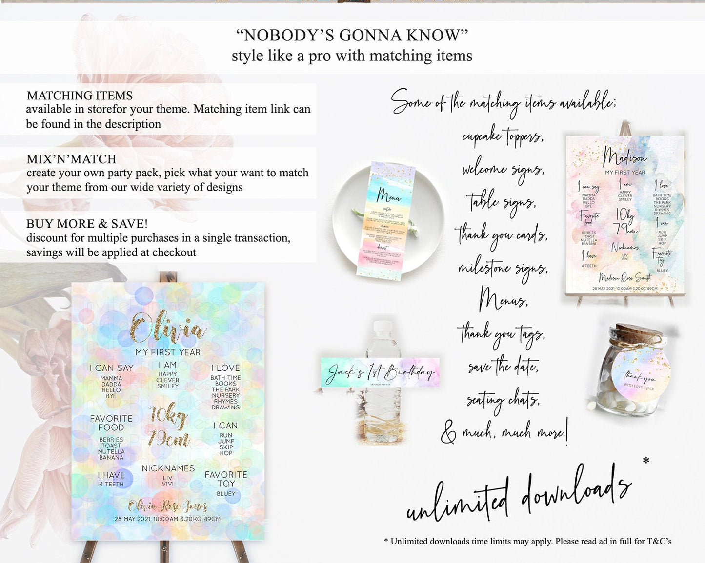 Pastel First Birthday Milestone Board Bubble Bath Milestone Poster Pastel Bubbles Colorful Confetti First Birthday Milestone Welcome D10447