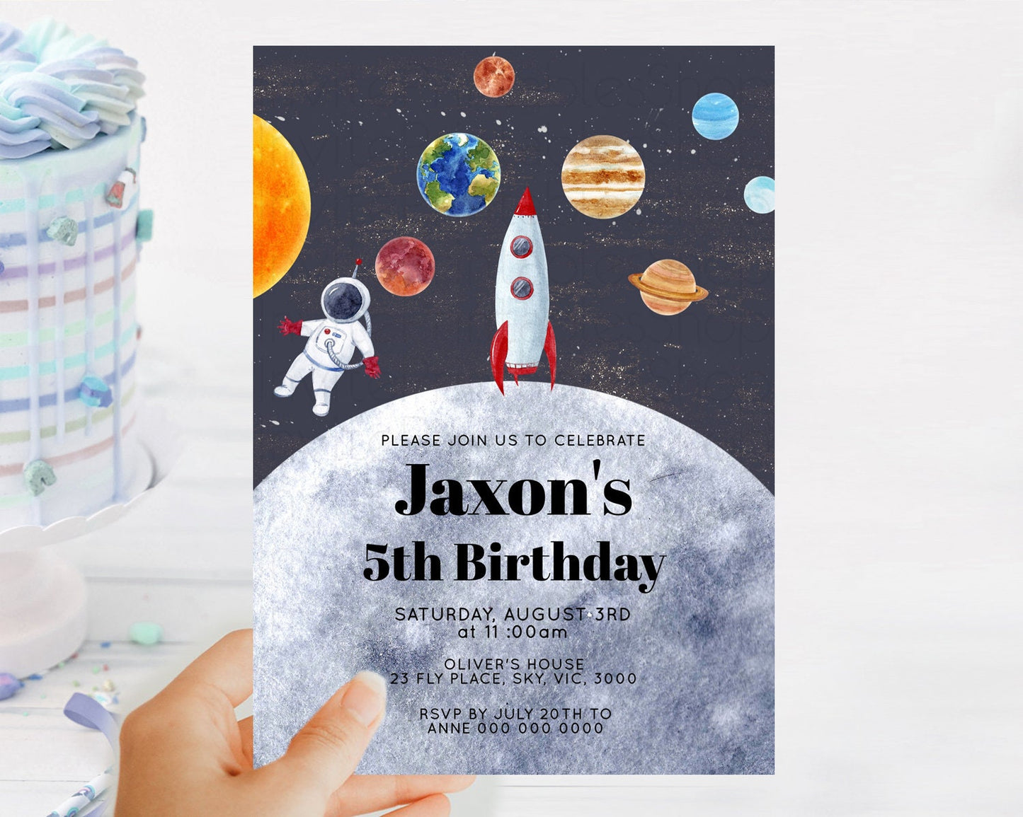 Space Birthday Invitation Space 1st Birthday Invites First Trip Around the Sun Invite Sky Stars Planets Milkyway Solar System Invite D10430