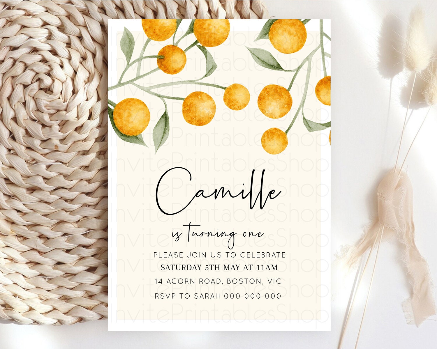 Editable Secret Garden Invitation Wildflower Birthday Invitation Pastel Flow