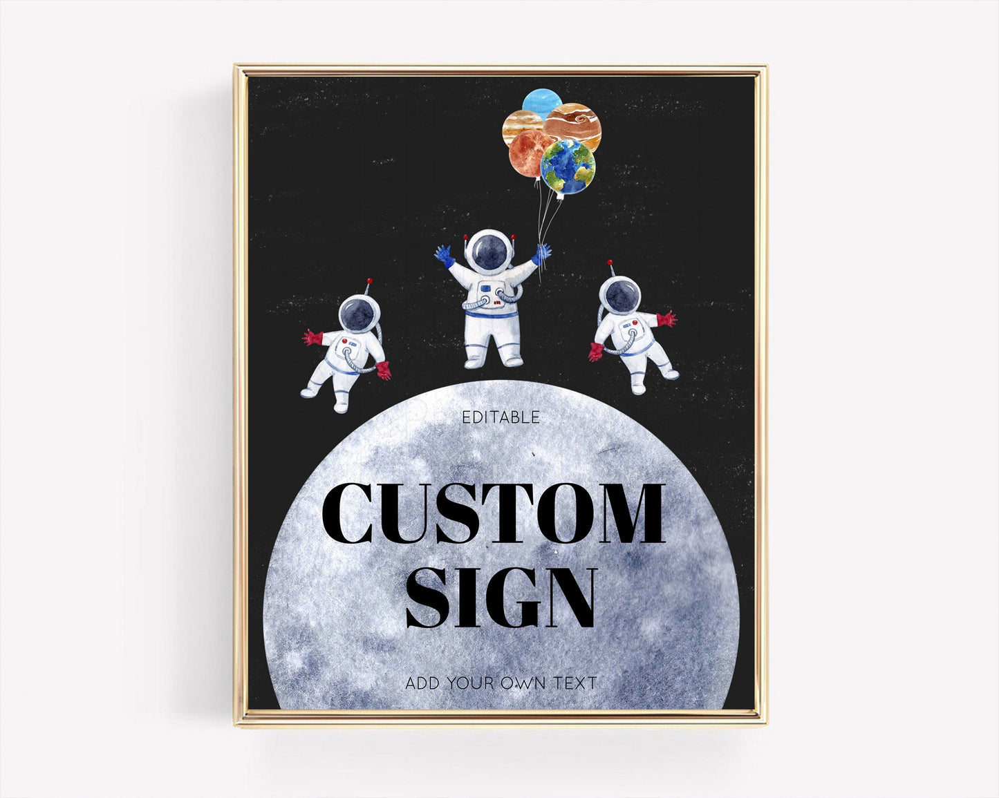 Space Table Sign Decor Galaxy Space Adventure Party First Trip Around the Sun Planets Solar System 1st Birthday Baptism Baby Shower  D10430