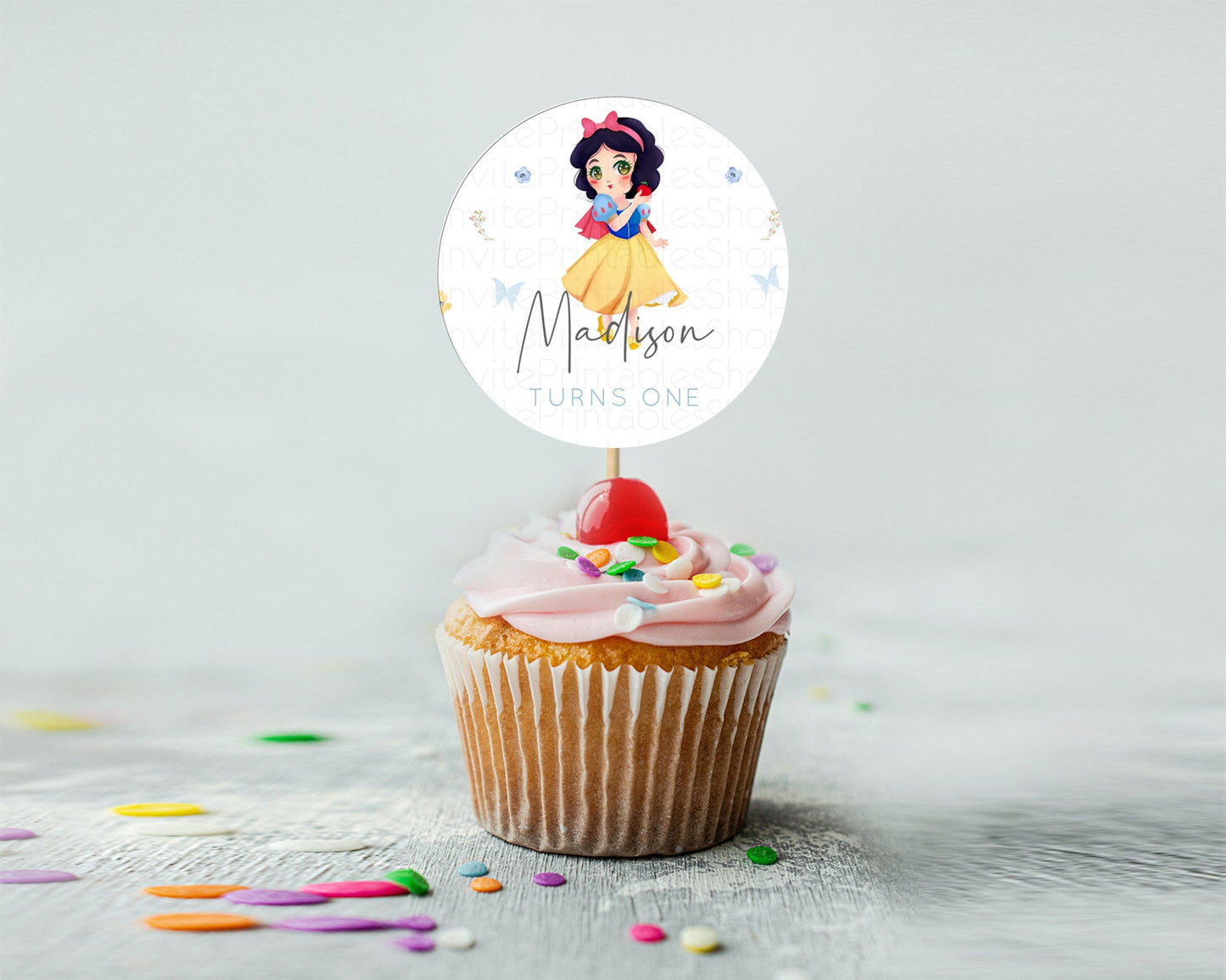 Princess Cupcake Toppers Castle Cupcake Toppers Royal Princess Décor Fairy Tale Enchanted Castle Pastel Floral Garden Table Number  D10353