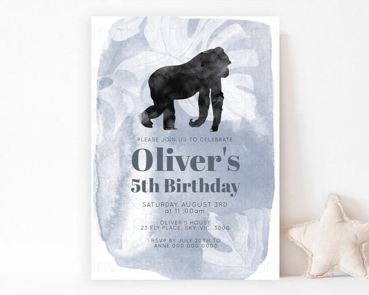 Editable Gorilla Birthday Invitation Gorilla Invitation Gorilla Birthday Jun