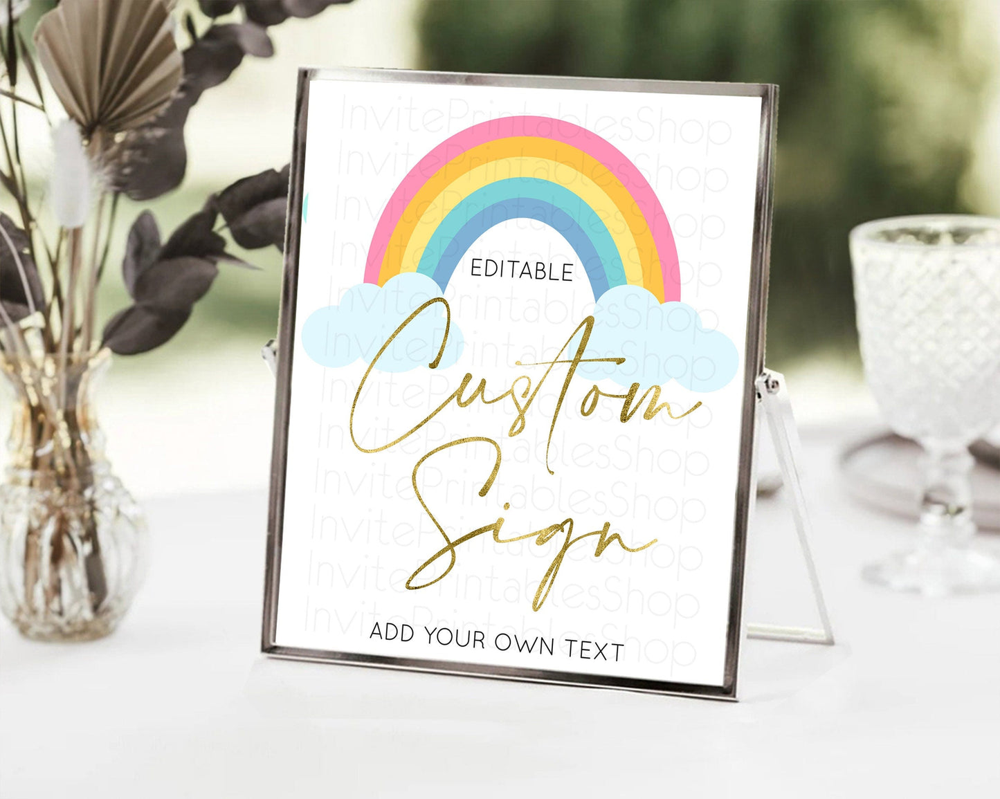 Pastel Rainbow Sign Rainbow Table Sign Decor Boho Colorful Rainbow Party Rainbow Baby Theme 1st Birthday Baptism Baby Shower Wedding D10123
