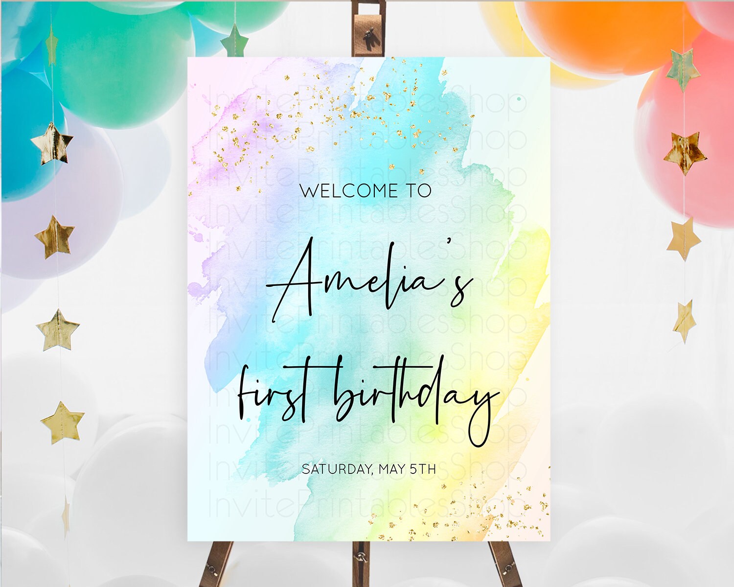 Editable Pastel Welcome Sign Pastel Rainbow Welcome Sign Colorful Rainbow Co