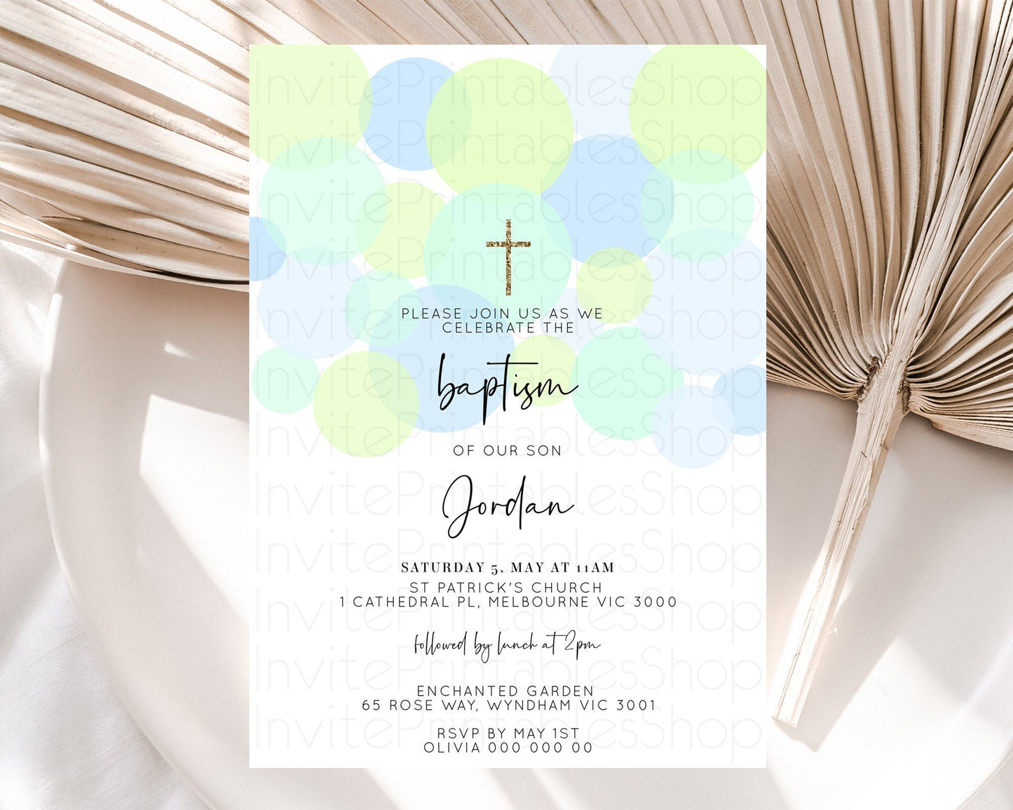 Pastel Baptism Invitation Blue Confetti Baptism 1st Birthday Invitation Confetti Bubbles Christening Invitation Holy Communion D10227