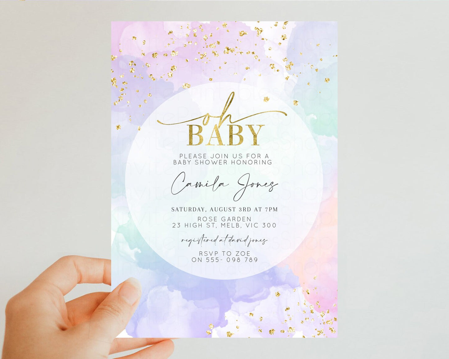 Pastel Baby Shower Invitation Rainbow Baby Shower Invitation Watercolor Ombre Invitation Rainbow Pastel Invite Colorful Glitter Shower 599v2