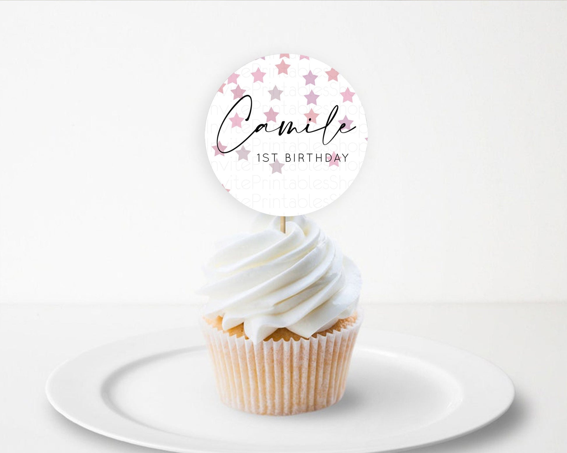 Editable Star Cupcake Toppers Pastel Stars Cupcake Toppers Shooting Star Spr