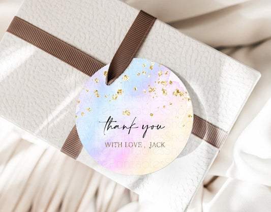Editable Pastel Thank You Tags Rainbow Thank You Gift Tags Colorful Pastel F