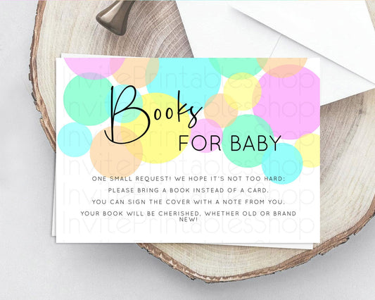 Editable Rainbow Books For Baby Card Pastel Sprinkles Book Insert Pastel Rai