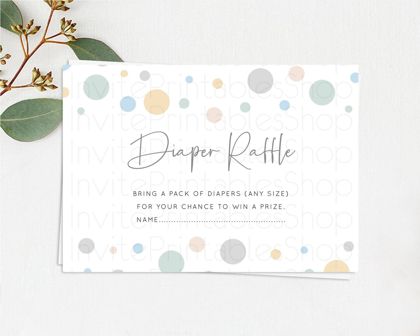 Rainbow Diaper Raffle Card Pastel Sprinkles Diaper Raffle Insert Rainbow Confetti Diaper Ticket Colorful Bubbles Pastel Raffle Game D11021