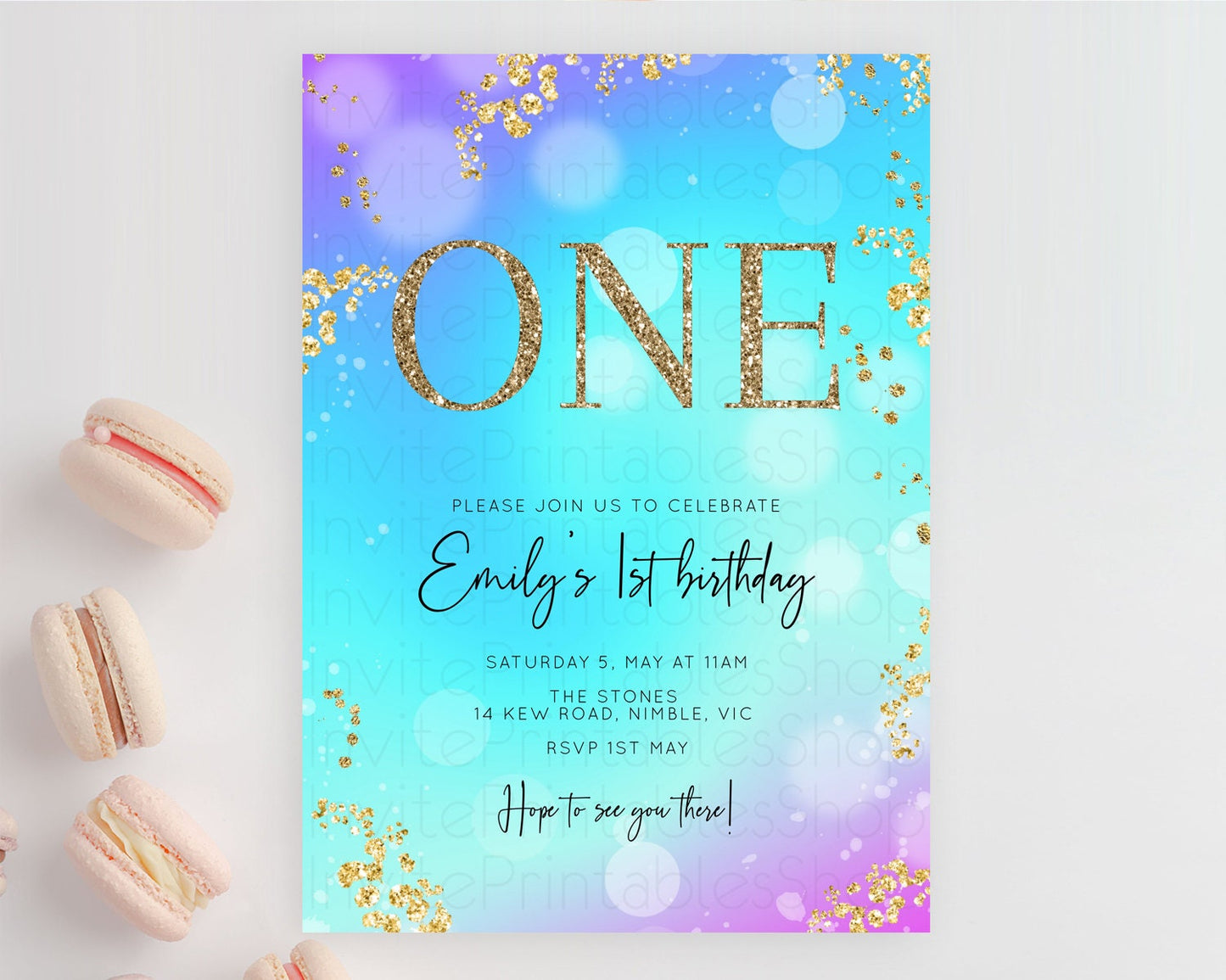 Mermaid Birthday Invitation Mermaid Invitation Rainbow Fish Under The Sea Colorful Pastel Mermaid Pool Party 2nd 1st First Birthday D10573