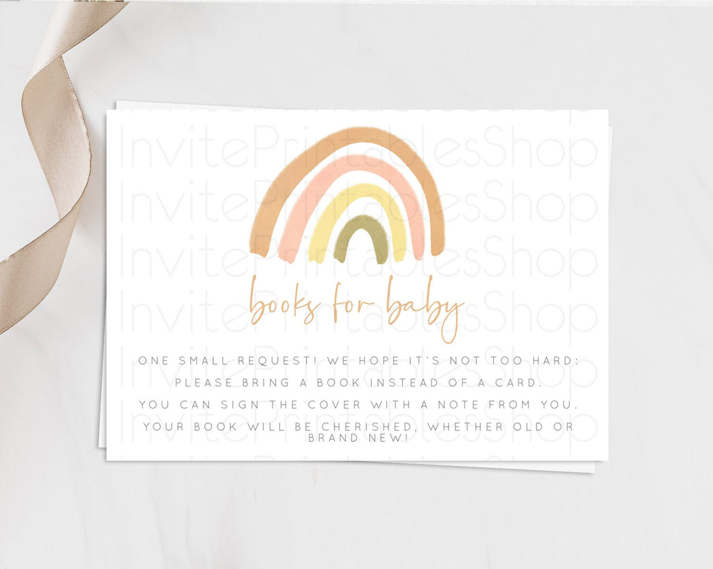Pastel Rainbow Books For Baby Card Boho Rainbow Book Insert Boho Rainbow Book Card Pastel Watercolor Baby Shower Book Poem Request D10684