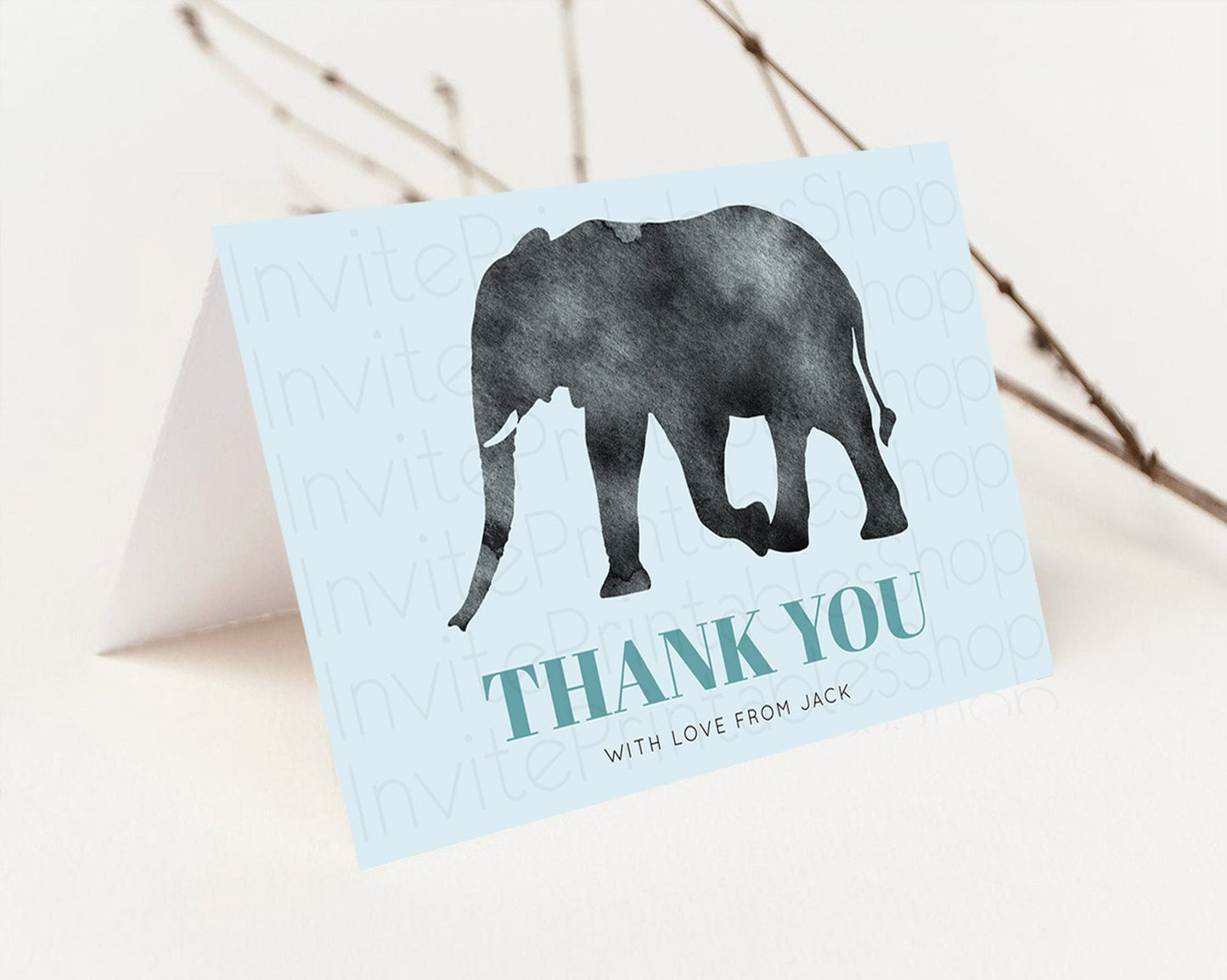 Pastel Elephant Thank You Rainbow Elephant Thank You Card Colorful Rainbow Birthday Thank You Pastel Teacher Thank You Card Template D10802